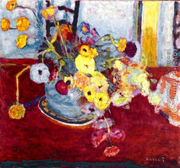 Pierre Bonnard : Flowers on a Red Carpet